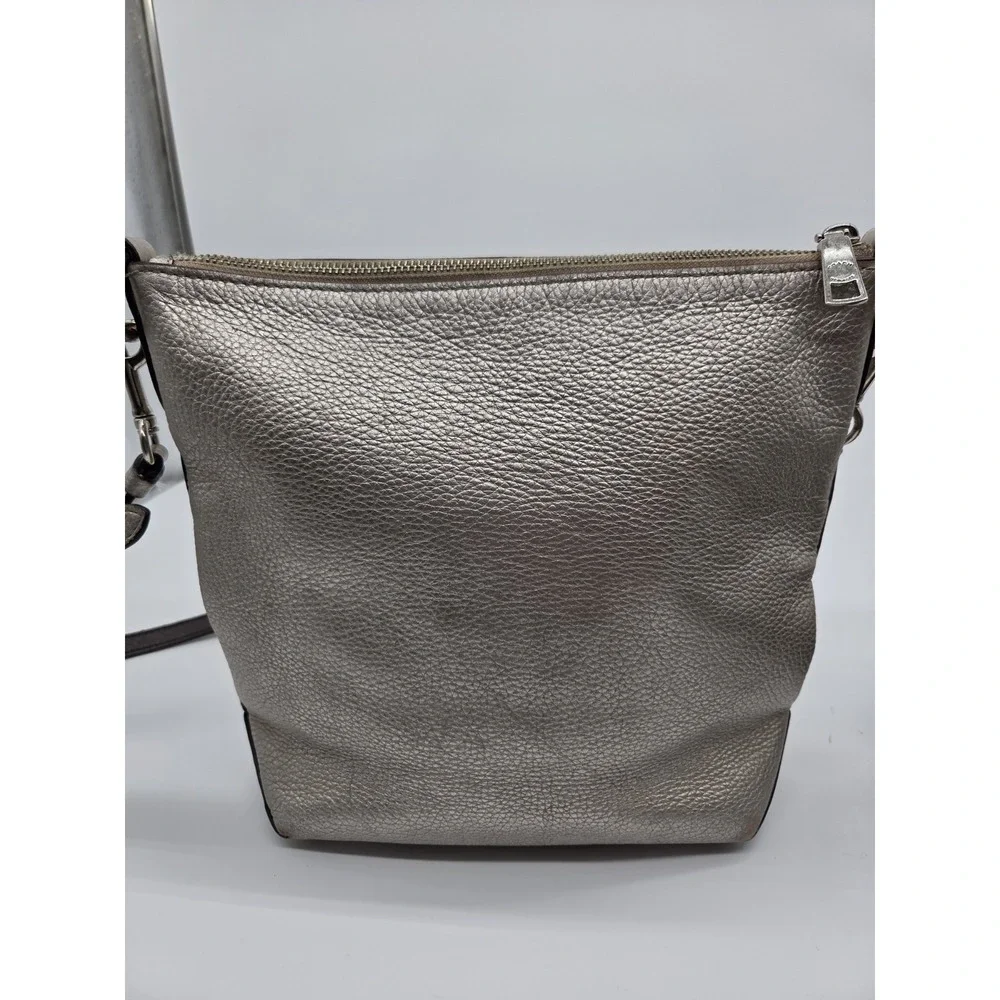 Coach Mini Abby Duffle Silver Leather Satchel Duffle Bag Purse F87691 Crossbody - Picture 3 of 9